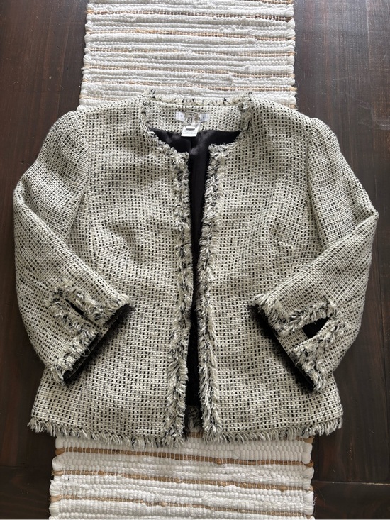 White House Black Market Jackets & Blazers - White House Black Market tweed fringe blazer
